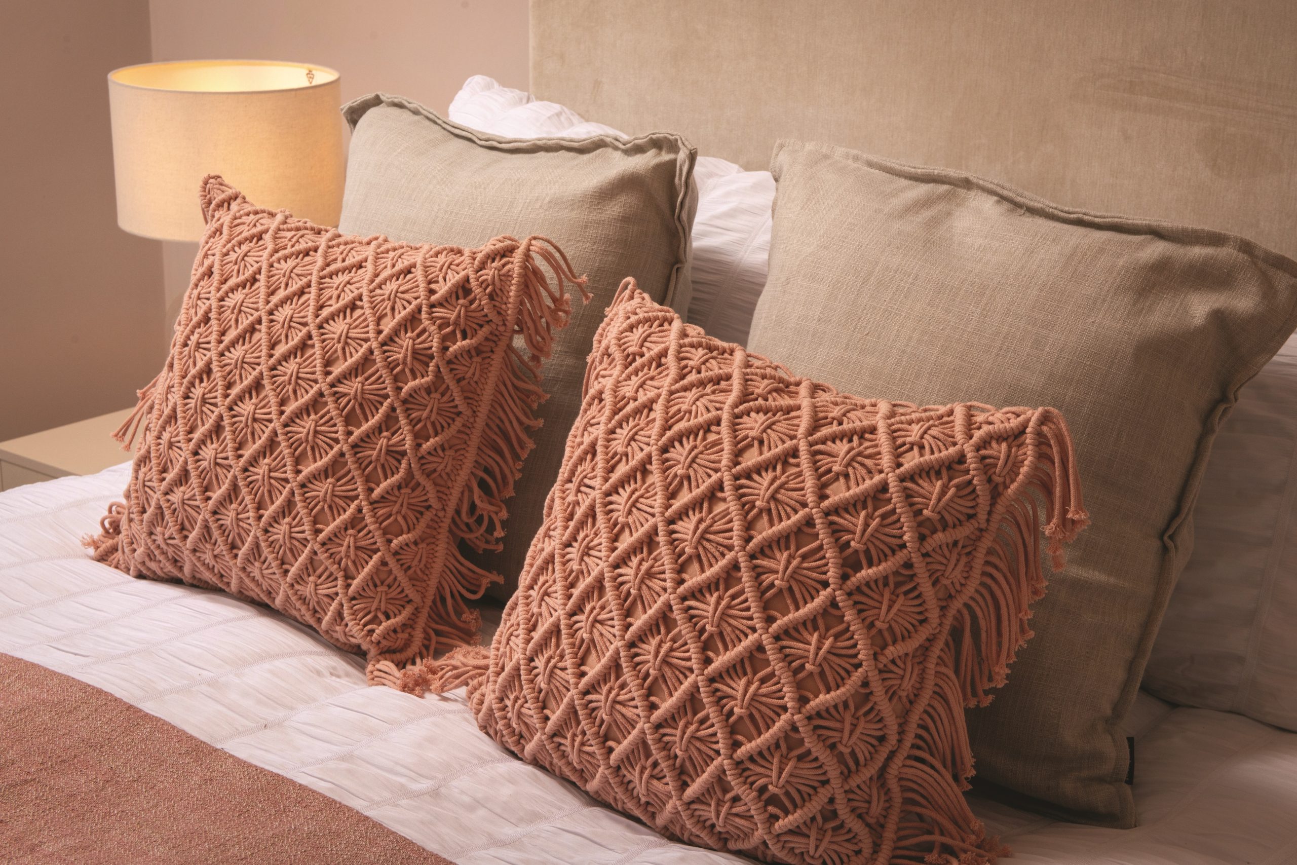 Pink Knitted Pillows