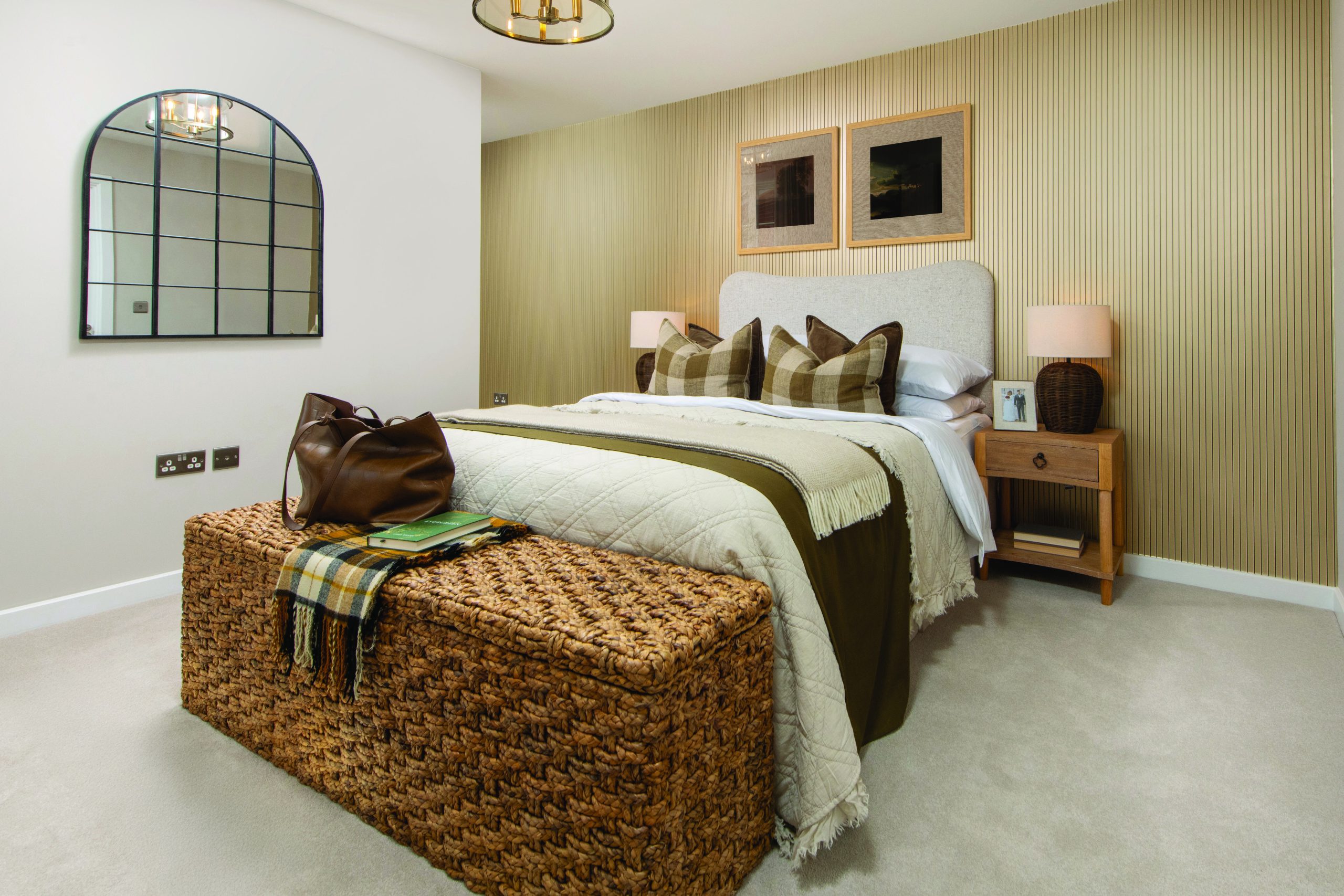 Brown and cream double bedroom